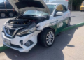 Accidente vial entre taxi y automóvil particular en la Zona Industrial deja solo daños materiales