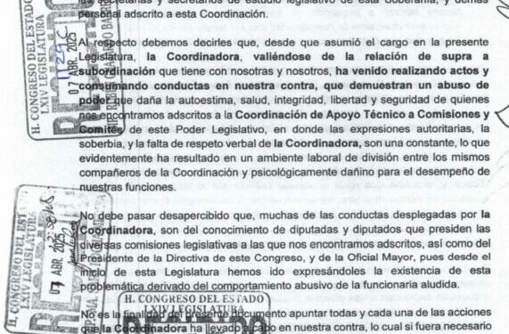 Asesores en el Congreso presentan denuncias por hostigamiento laboral