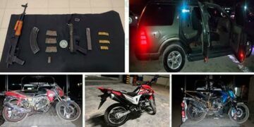Fuerzas de seguridad aseguran vehículos y armas a grupo delincuencial