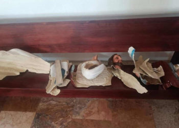 Denuncian actos de vandalismo en iglesia de la Santa Cruz, Ciudad 2000