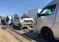 Carambola en la carretera ’57 deja cuatro vehículos dañados