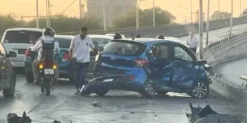Mujer resulta lesionada en aparatoso accidente en el Circuito Potosí