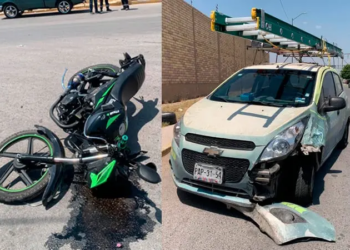 Motociclista lesionado tras ser arrollado frente a la Fenapo