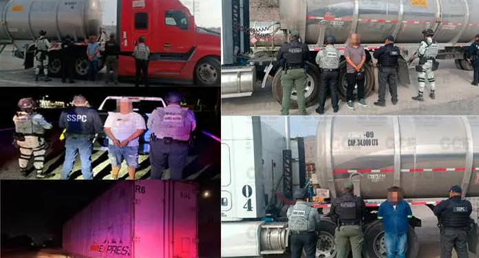 Guardia Civil Estatal asegura tres vehículos, dos robados y uno con más de 26 mil litros de combustible ilegal
