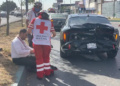 Choque múltiple en lateral de la carretera a México deja sólo daños materiales