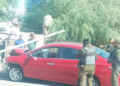 Accidente en Circuito Potosí: auto se estrella contra cocina económica