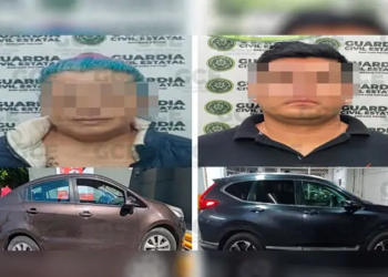 Guardia Civil Estatal recupera ocho vehículos con reporte de robo y detiene a dos personas