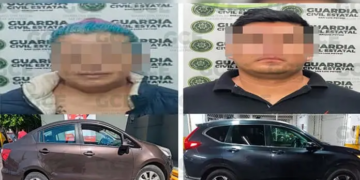 Guardia Civil Estatal recupera ocho vehículos con reporte de robo y detiene a dos personas