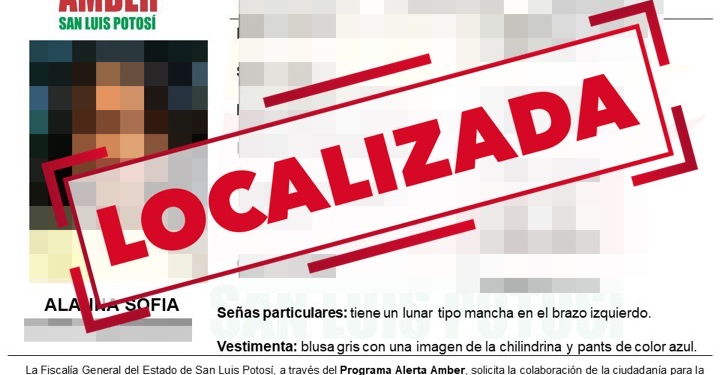Localizan a Alanna, menor reportada como desaparecida desde febrero en San Luis Potosí