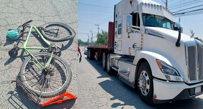 Ciclista muere en el hospital tras ser atropellado por una pesada unidad en Villa de Pozos