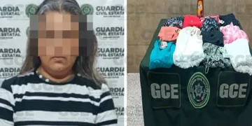 Sorprenden a fardera robando ropa