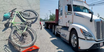Ciclista de 70 años muere tras ser arrollado por tráiler en Villa de Pozos