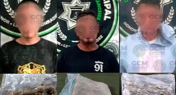 Capturan a tres sujetos en posesión de “mota”