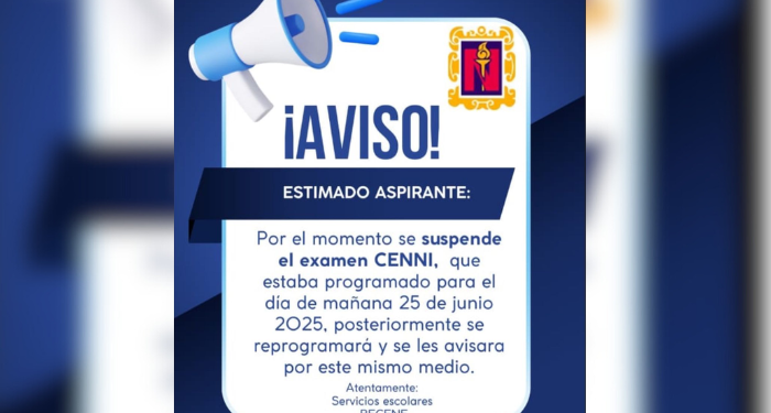 Examen de admisión a la BECENE queda suspendido tras protesta