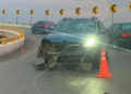 Accidente en el distribuidor Juárez deja solo daños materiales