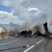 Choque e incendio entre dos tráilers en carretera a Matehuala deja un lesionado