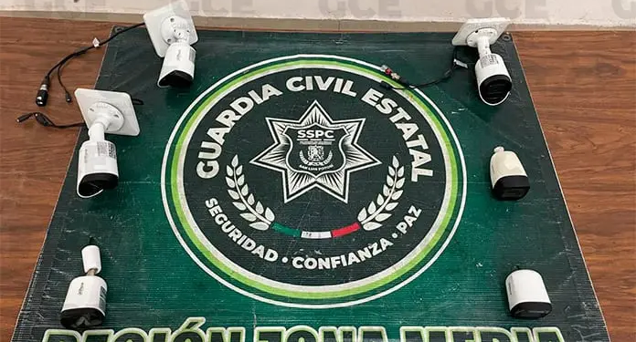 Guardia Civil desinstala nueve cámaras ligadas a grupos criminales en Soledad y Rioverde