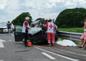 Dos muertos y dos heridos en trágico accidente en el libramiento Tamuín-Ciudad Valles