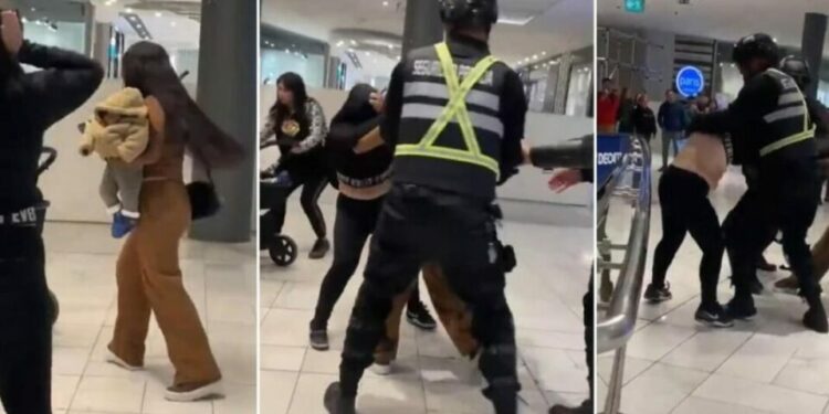 VIDEO | Madre protagoniza pelea a golpes en centro comercial dejando su coche con su hijo adentro