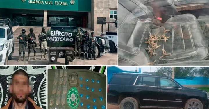Capturan a presunto “narco” y aseguran camioneta blindada