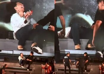 VIDEO | ¿Estaba bajo los efectos del alcohol? Nodal se recostó durante su presentación