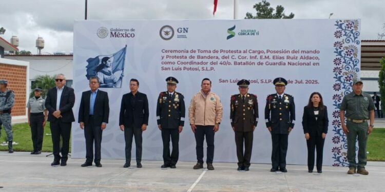 Ruíz Aldacao toma protesta como nuevo coordinador del 40/o. Batallón de la Guardia Nacional en SLP