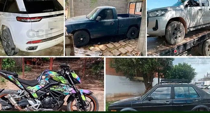 Recuperan 5 vehículos robados durante operativos en SLP