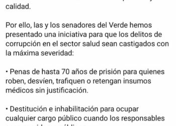 Ruth González presenta iniciativa para endurecer las penas por corrupción en sector salud
