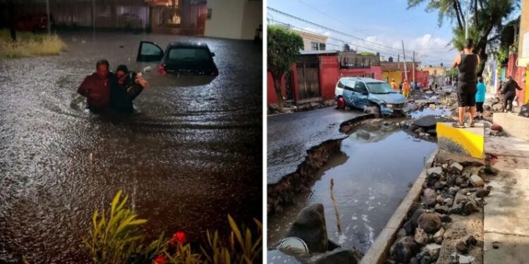 Lluvia de ocho horas en Querétaro deja dos muertos y viviendas inundadas