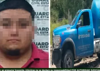 Aseguran pipa, con 2 mil litros de gas LP
