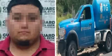 Aseguran pipa, con 2 mil litros de gas LP