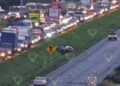 Volcaduras y choque múltiple provocaron tráfico lento en Carretera 57 esta mañana