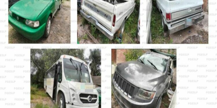 Asegura FGESLP vehículos robados en cateo en Mexquitic de Carmona