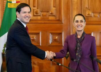 Sheinbaum recibe a Marco Rubio en Palacio Nacional;