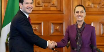 Sheinbaum recibe a Marco Rubio en Palacio Nacional;