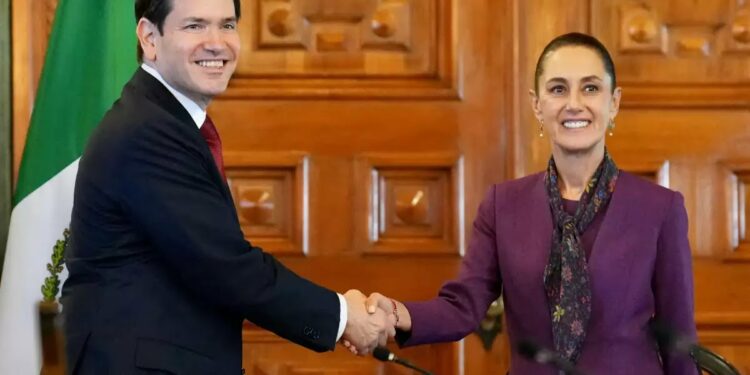 Sheinbaum recibe a Marco Rubio en Palacio Nacional;