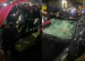 Automovilista arrolla a seis personas en fiestas de Almoloya de Juárez