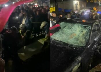 Automovilista arrolla a seis personas en fiestas de Almoloya de Juárez