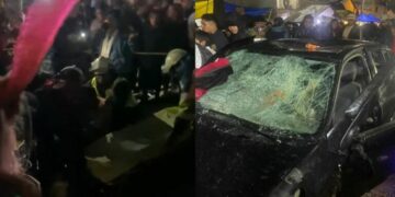 Automovilista arrolla a seis personas en fiestas de Almoloya de Juárez