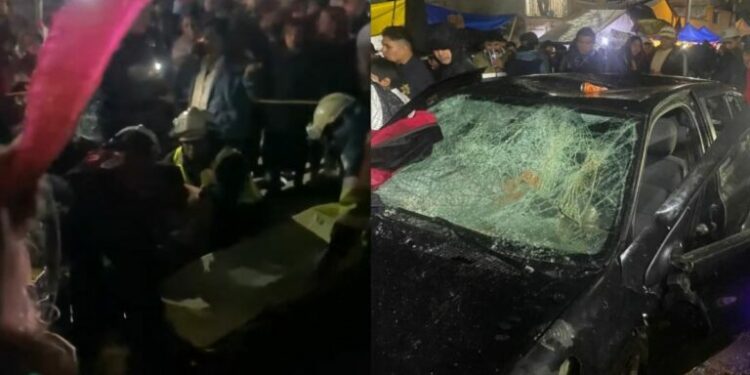 Automovilista arrolla a seis personas en fiestas de Almoloya de Juárez