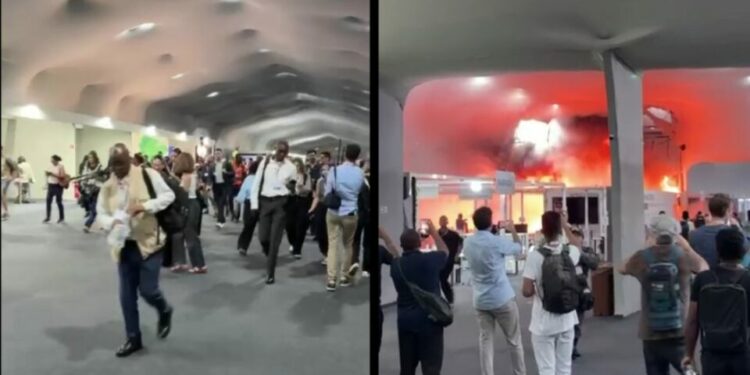 Un incendio obliga a evacuar la zona de negociaciones de la COP30 de Belém