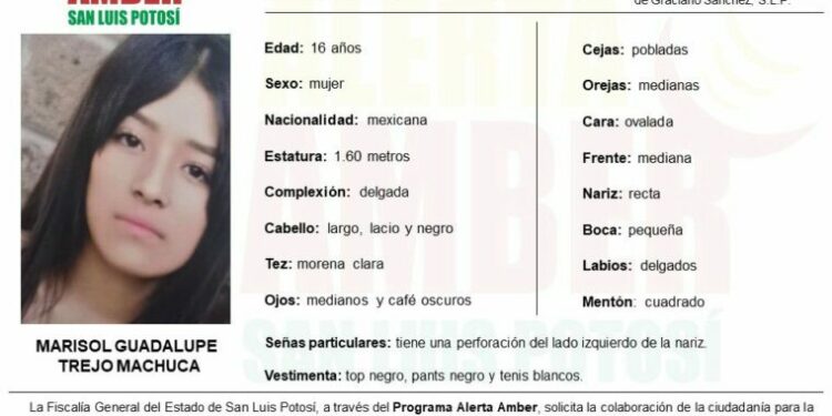 Activan Alerta Amber por desaparición de adolescente en Soledad