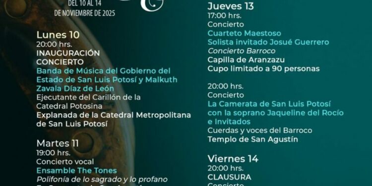 Inicia el XXVI Festival de Música Antigua y Barroca “Los Fundadores” en San Luis Potosí