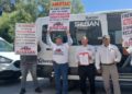 Transportistas protestan con caravana por falta de citas para sacar licencias y multas