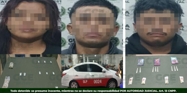 GCE detiene a tres personas y asegura drogas, taxi y motocicleta en operativos en Villa de Arriaga