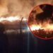 Incendio en Teotihuacán: llamas queman pastizales detrás de la Pirámide de la Luna
