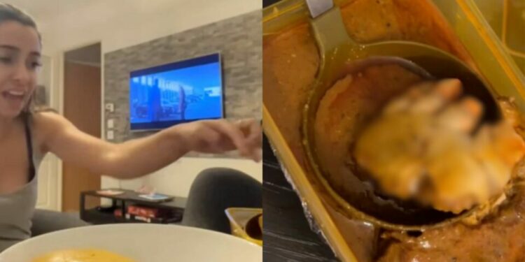 Joven encuentra supuesto pie humano en la comida que ordenó a domicilio