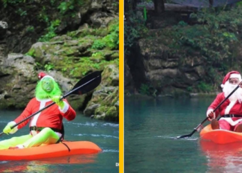 Santa y el Grinch cambian la nieve por la Huasteca Potosina