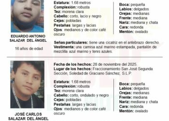 Activan Alerta Amber por dos adolescentes desaparecidos en la capital potosina
