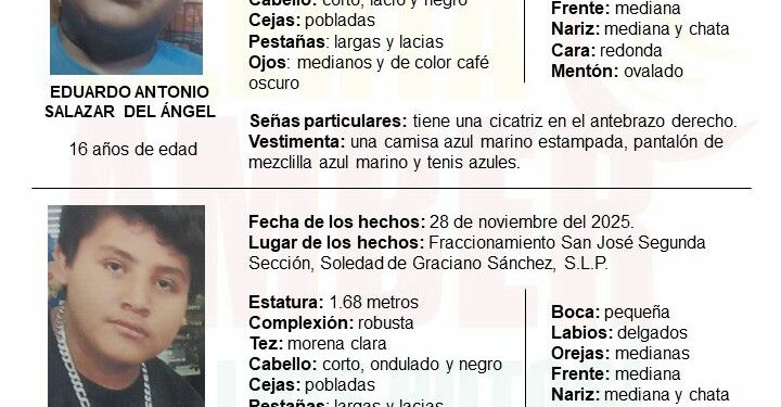 Activan Alerta Amber por dos adolescentes desaparecidos en la capital potosina
